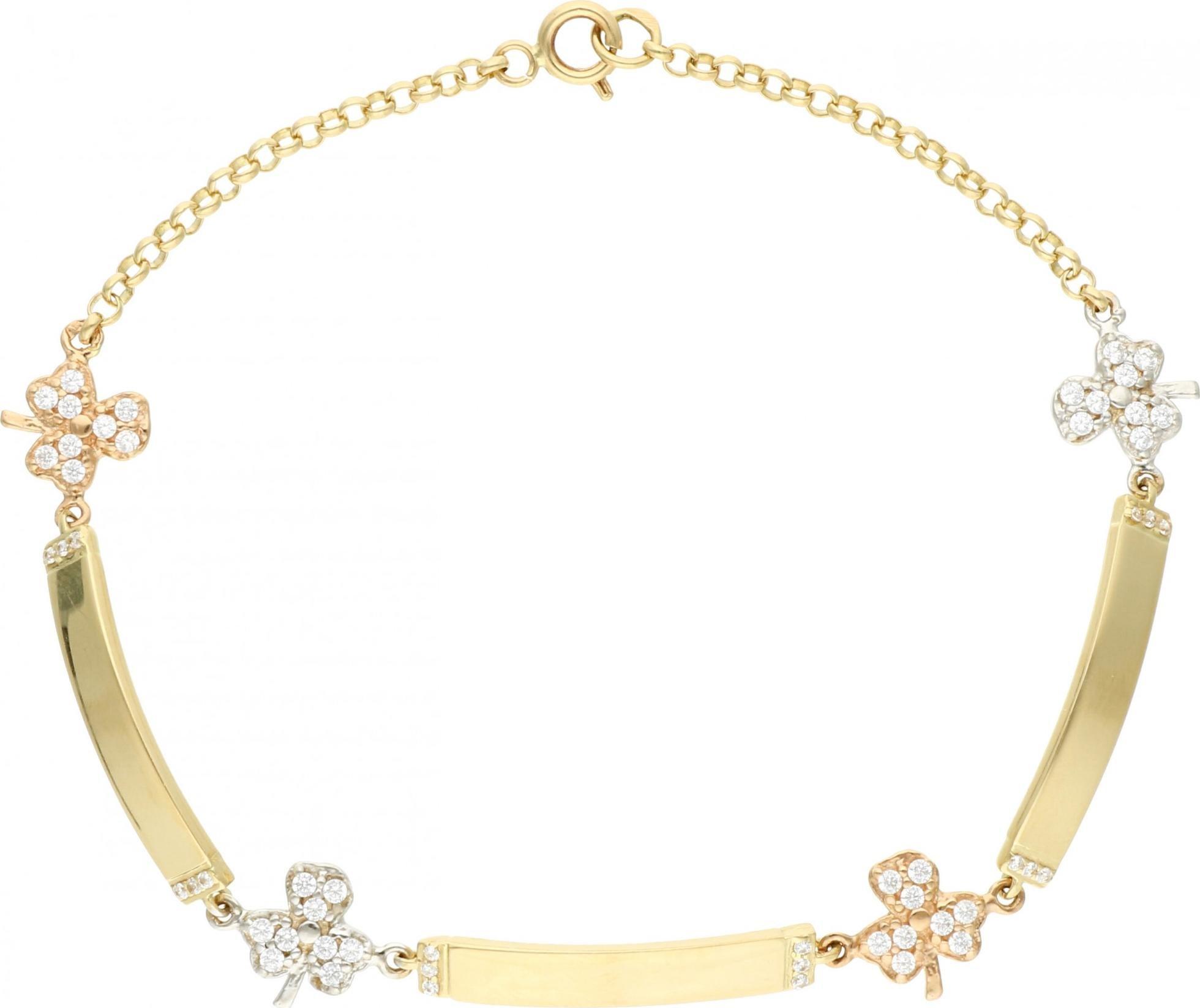 Rosanto Złota bransoletka z blaszkami 19 cm 585 14k