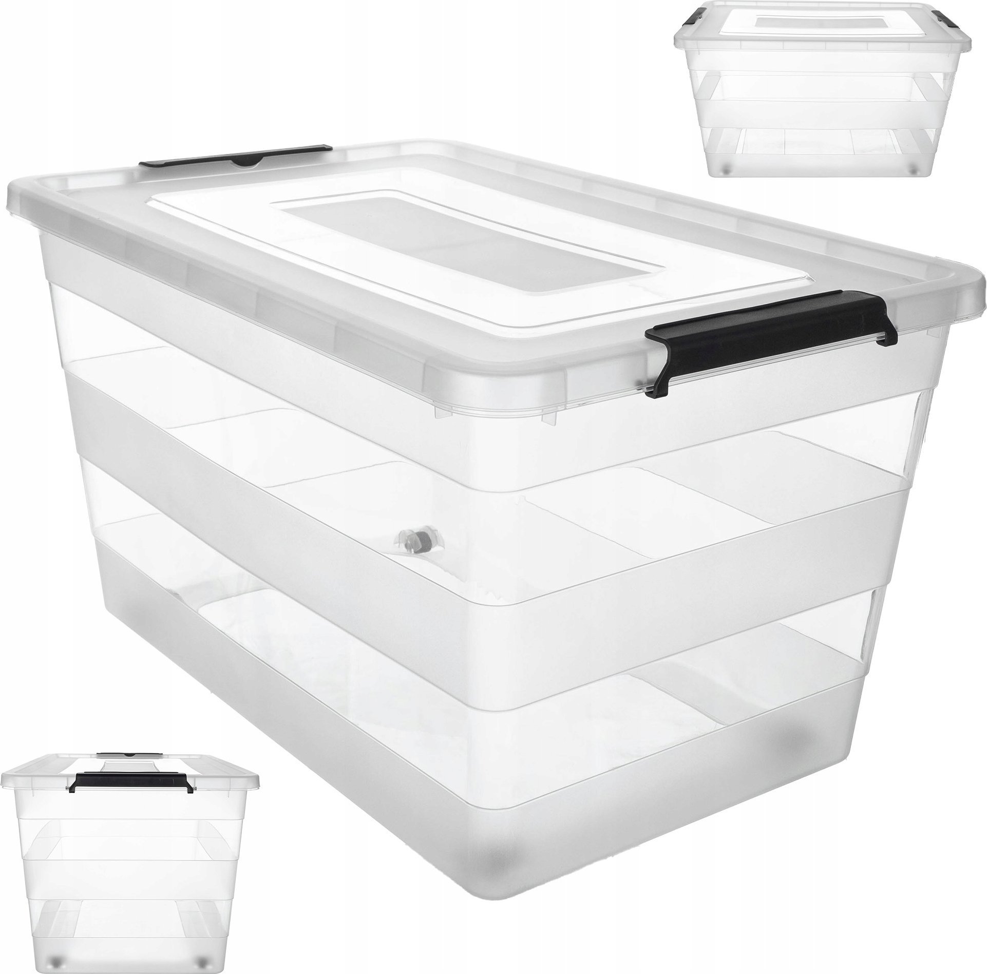 KADAX Pojemnik Z Pokrywą Do Przechowywania 55L Organizer Plastikowy Na Zabawki