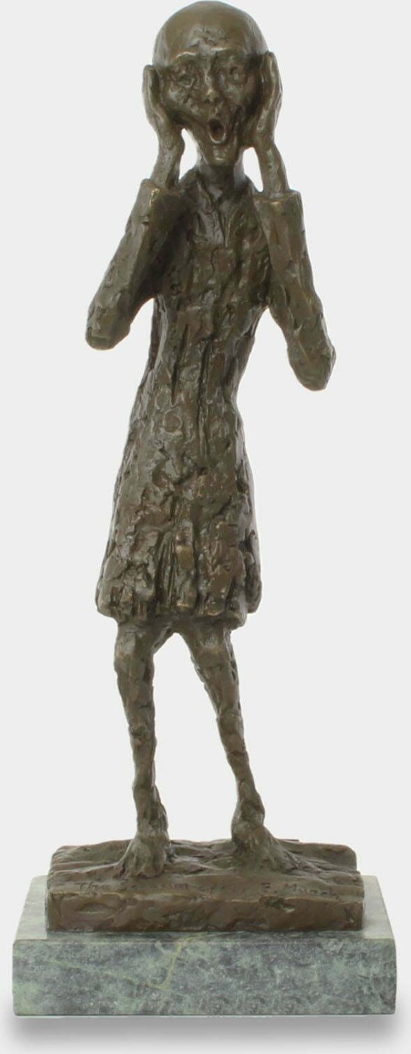 rzezbyzbrazu Krzyk Rzeźba z Brązu na Podstawie z Marmuru