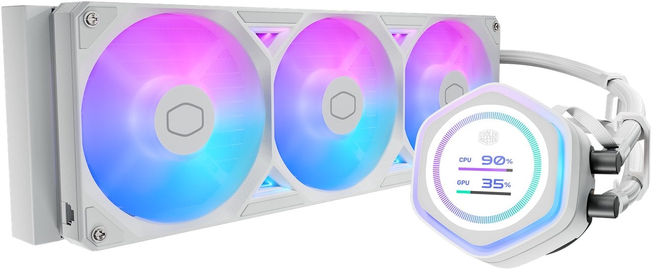 Chłodzenie wodne Cooler Master MasterLiquid 360 Atmos 2 LCD ARGB AiO chłodzenie wodne - biały