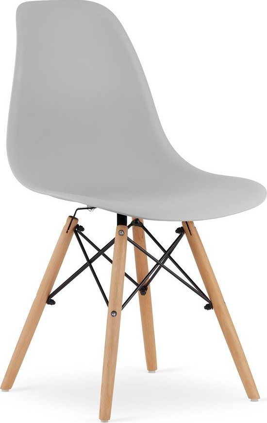 Elior Zestaw szarych krzeseł do salonu 4szt. - Naxin 4S