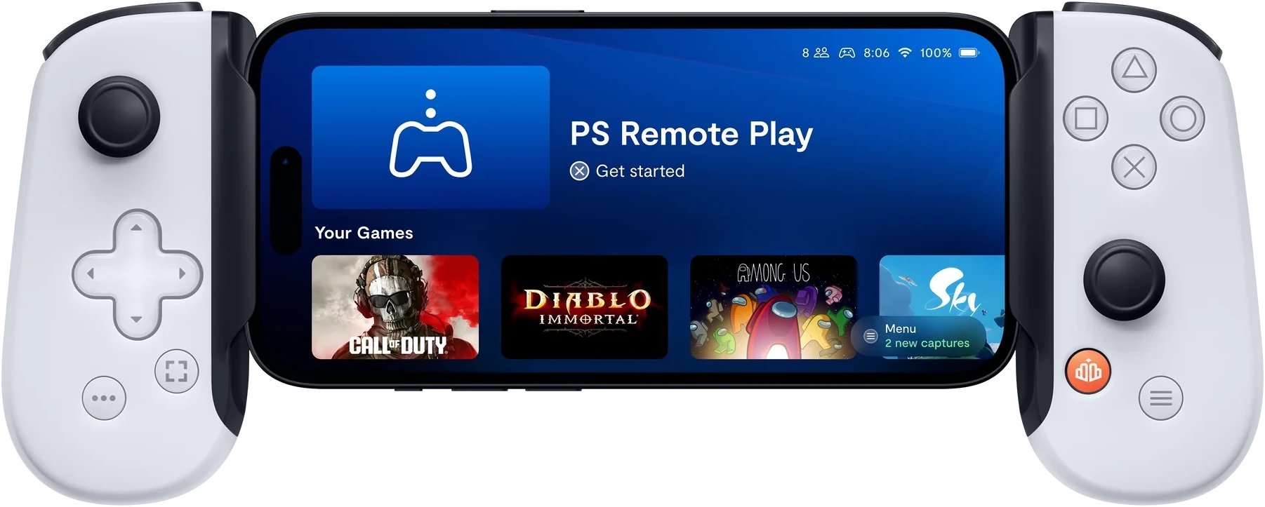 Kontroler Backbone One V2 (Lightning) iPhone Biały