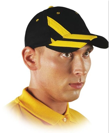 Reis Czapka ochronna z daszkiem CZTOP PBY drelichowa czarno-żółta