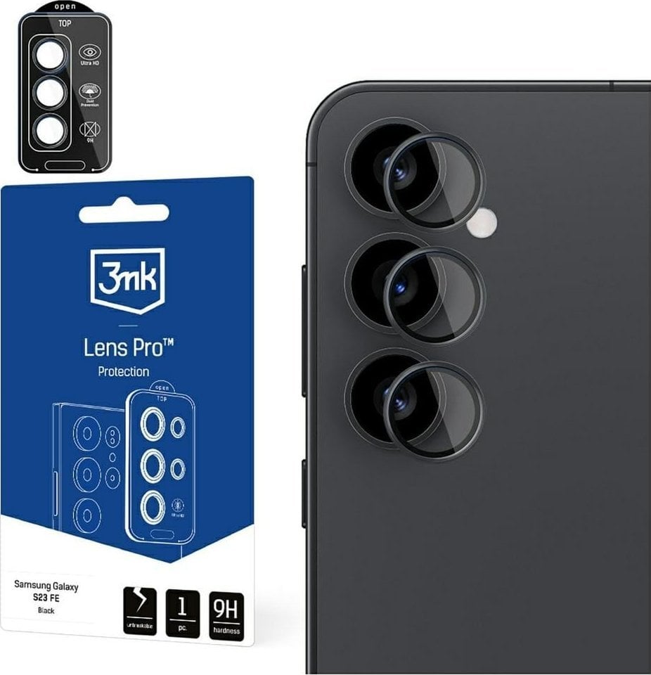 Ochrona na obiektyw aparatu 3MK Lens Protection Pro Black do Samsung Galaxy S25/S24 FE czarny/black