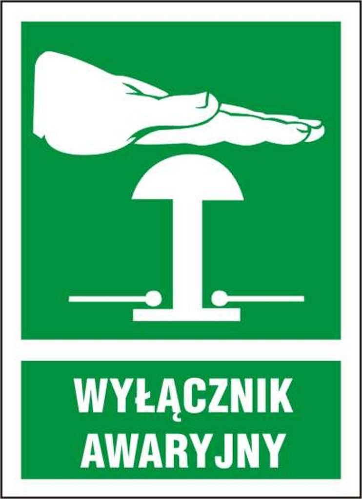 Pn. AJ007PD-F - Zatrzymanie awaryjne, twarda płyta PCV