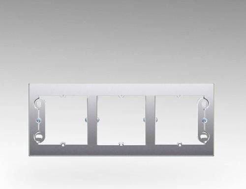 Kontakt-Simon Puszka natynkowa potrójna płytka srebrny mat (DPN3/43)