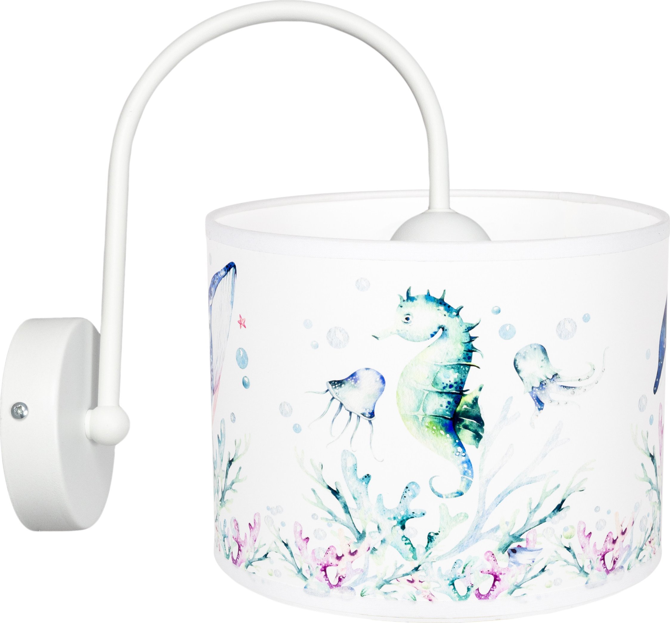 BELIS Lampa ścienna dziecięca kinkiet OCEAN biała 1 x E27 0905