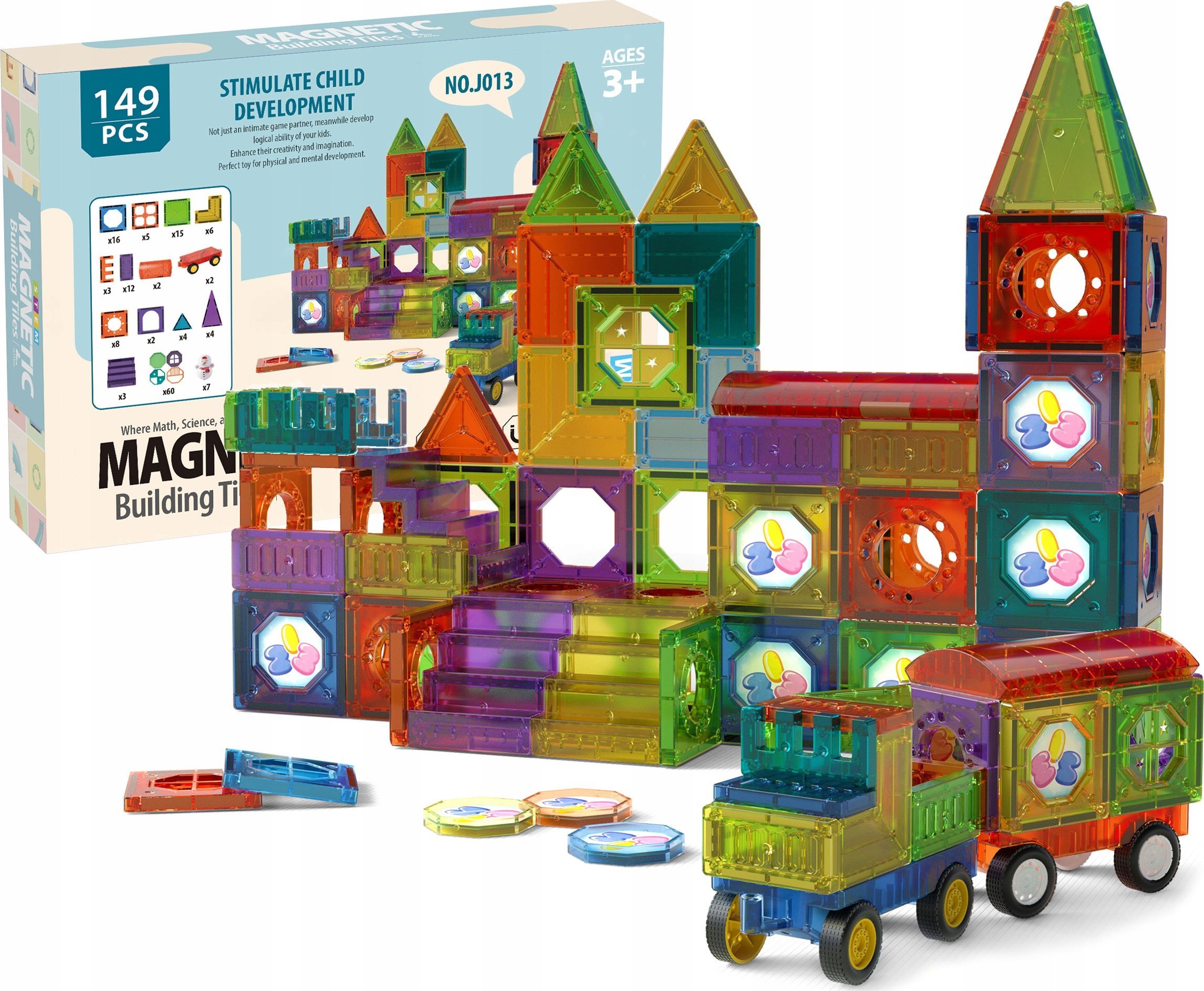 Edukacyjne Klocki Magnetyczne Zestaw 149 El Panele