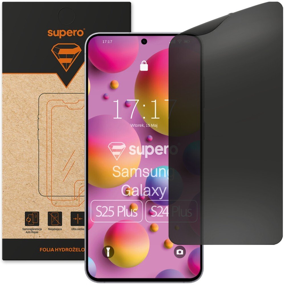 SUPERO Folia hydrożelowa do Samsung Galaxy S25 Plus / S24 Plus, prywatności