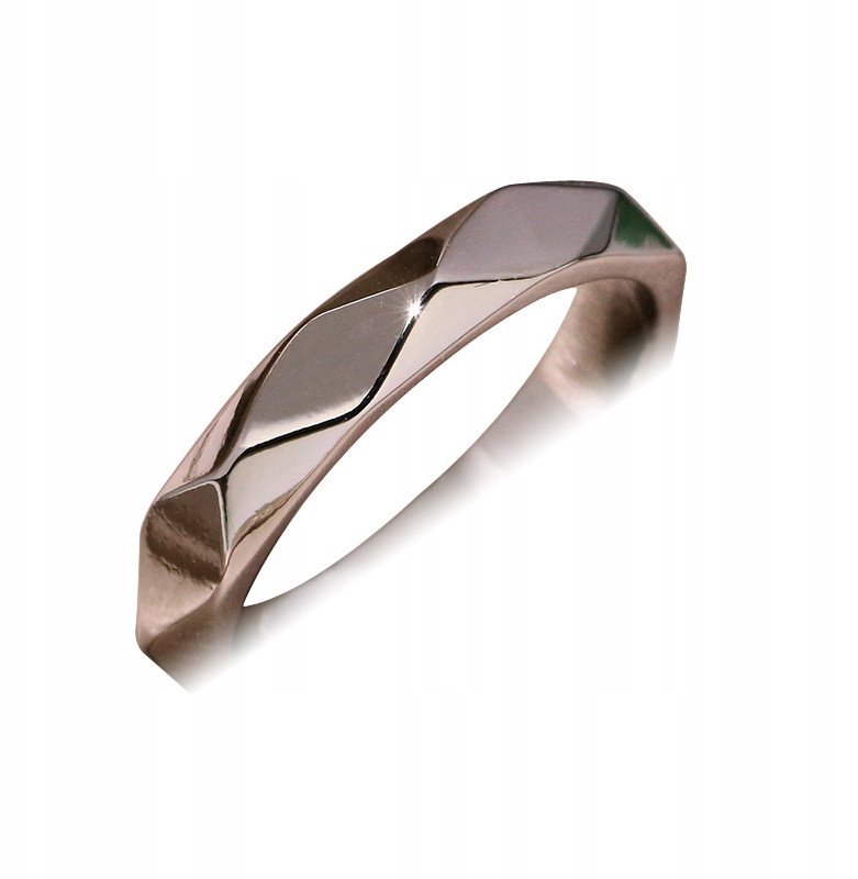 SREBRNA OBRĄCZKA PIERŚCIONEK ŚLUBNE STAL 316L r.17