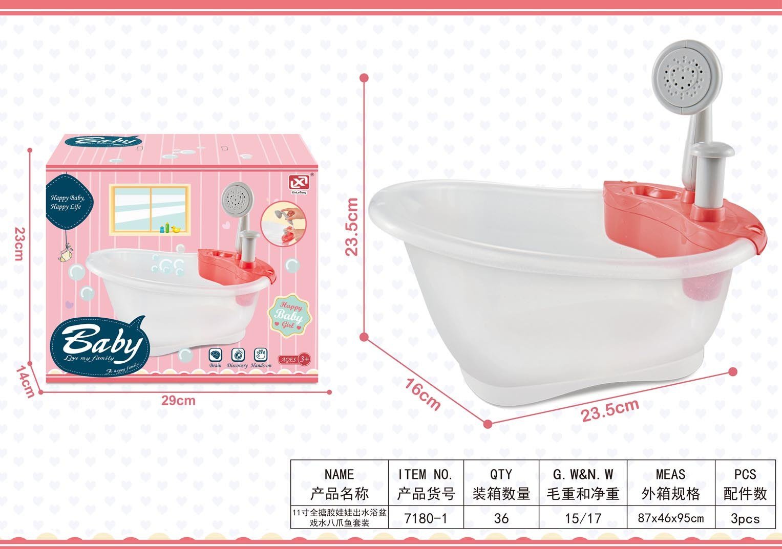 Akcesoria dla Lalek Wanna z Prysznicem EDUKAMP