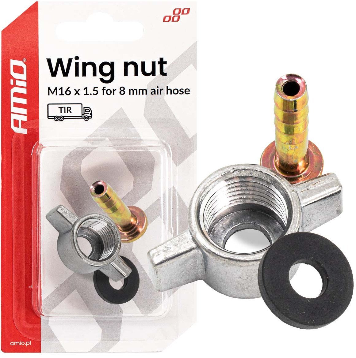 Nakrętka kompresora motylek m16 x 1.5 dla 8mm amio-04499