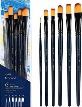 Zestaw pędzli Finenolo twardy nylon 6szt DELI