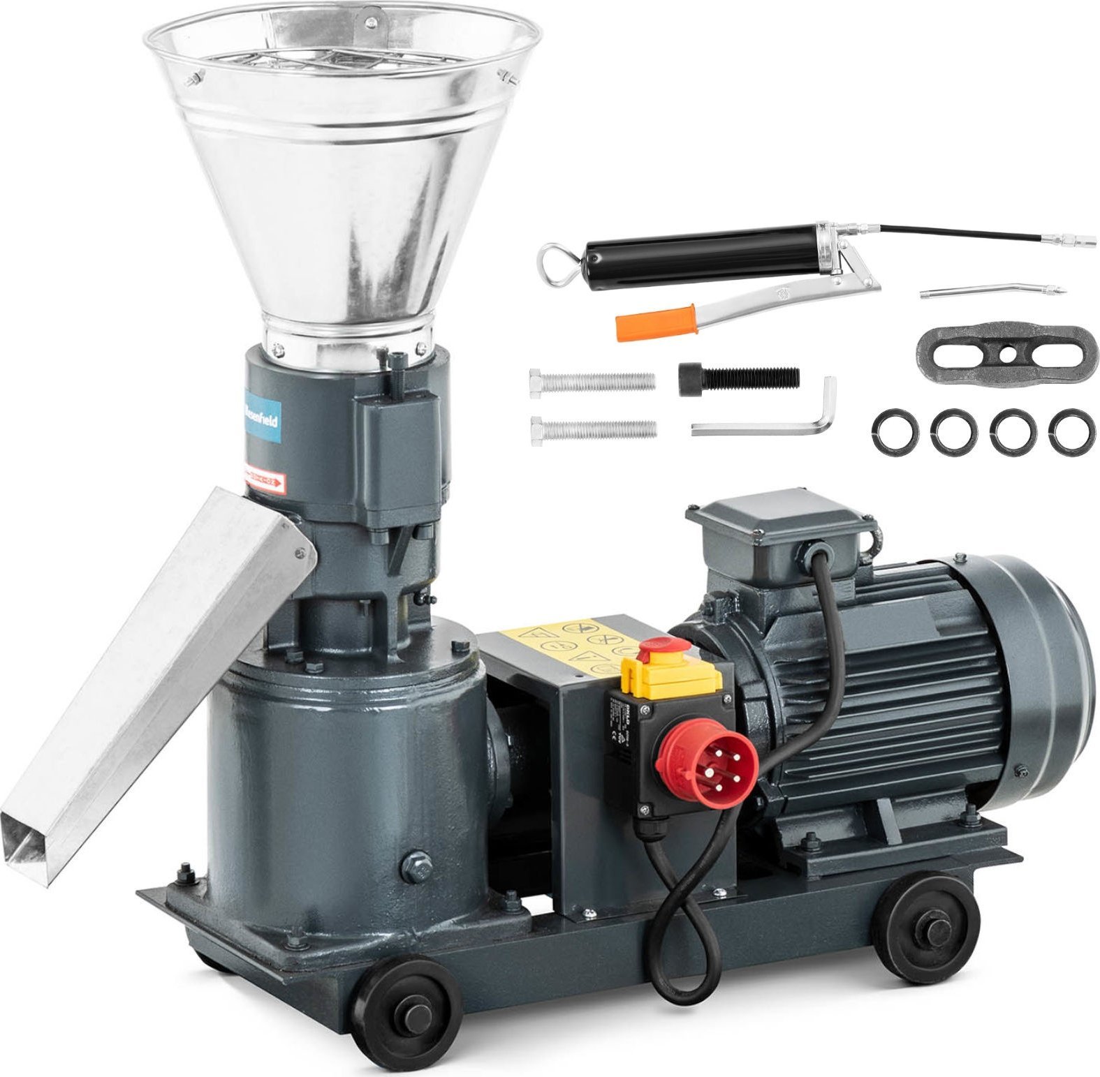 Wiesenfield Peleciarka maszyna do pelletu trocin paszy przemysłowa 100 kg/h śr. 120 mm Peleciarka maszyna do pelletu trocin paszy przemysłowa 100 kg/h