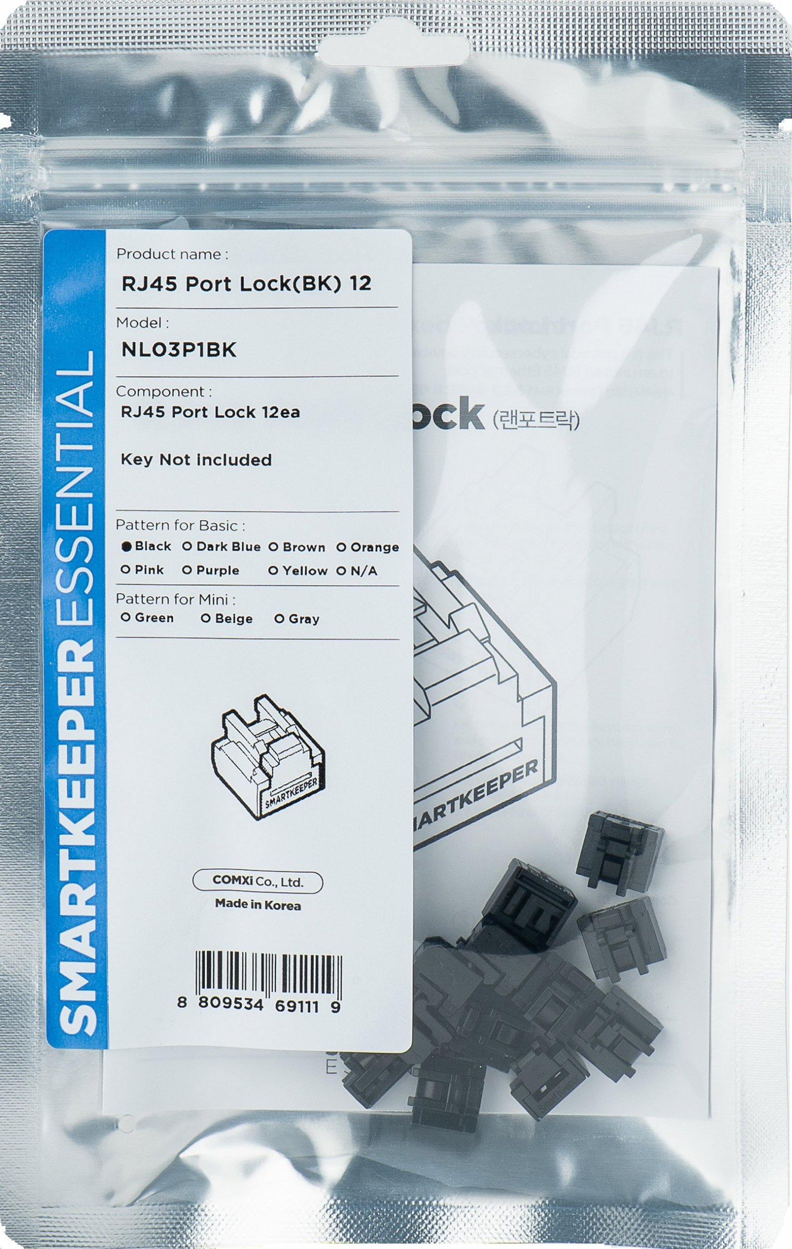Smartkeeper SMARTKEEPER Basic RJ45 Port Lock 12 - 12x záslepka,černá
