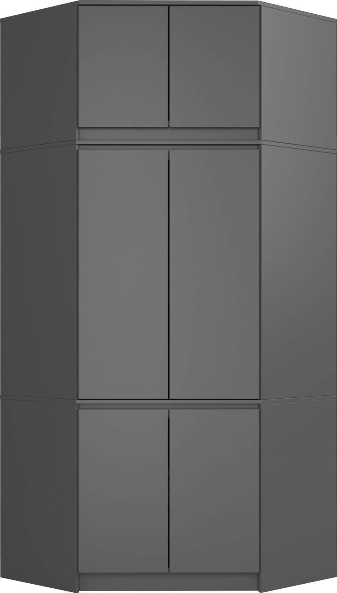 Fabryka Mebli Akord SZAFA NAROŻNA Z NADSTAWKĄ S100 GRAFIT SZARY