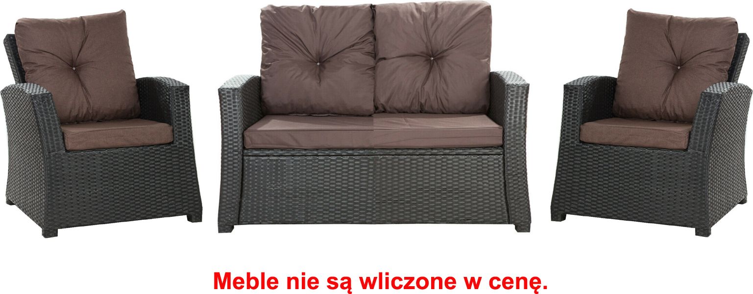 Setgarden Zestaw poduszek na meble ogrodowe rattanowe dla 4 osób rozmiar 112/52