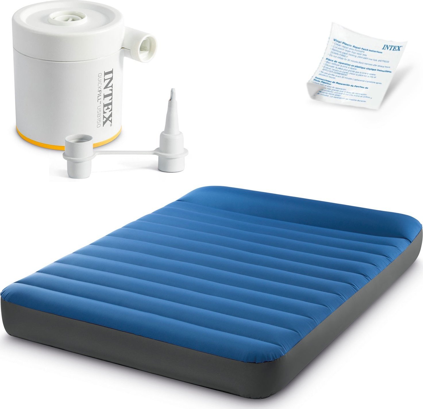 Intex Materac welurowy dwuosobowy z pompką elektryczną 191x137x22 cm INTEX 64012