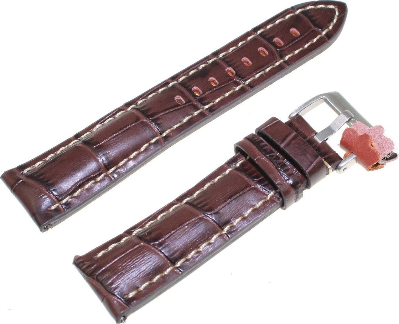 Diloy Skórzany pasek do zegarka 22 mm Diloy 395.22.2 ciemnobrązowy