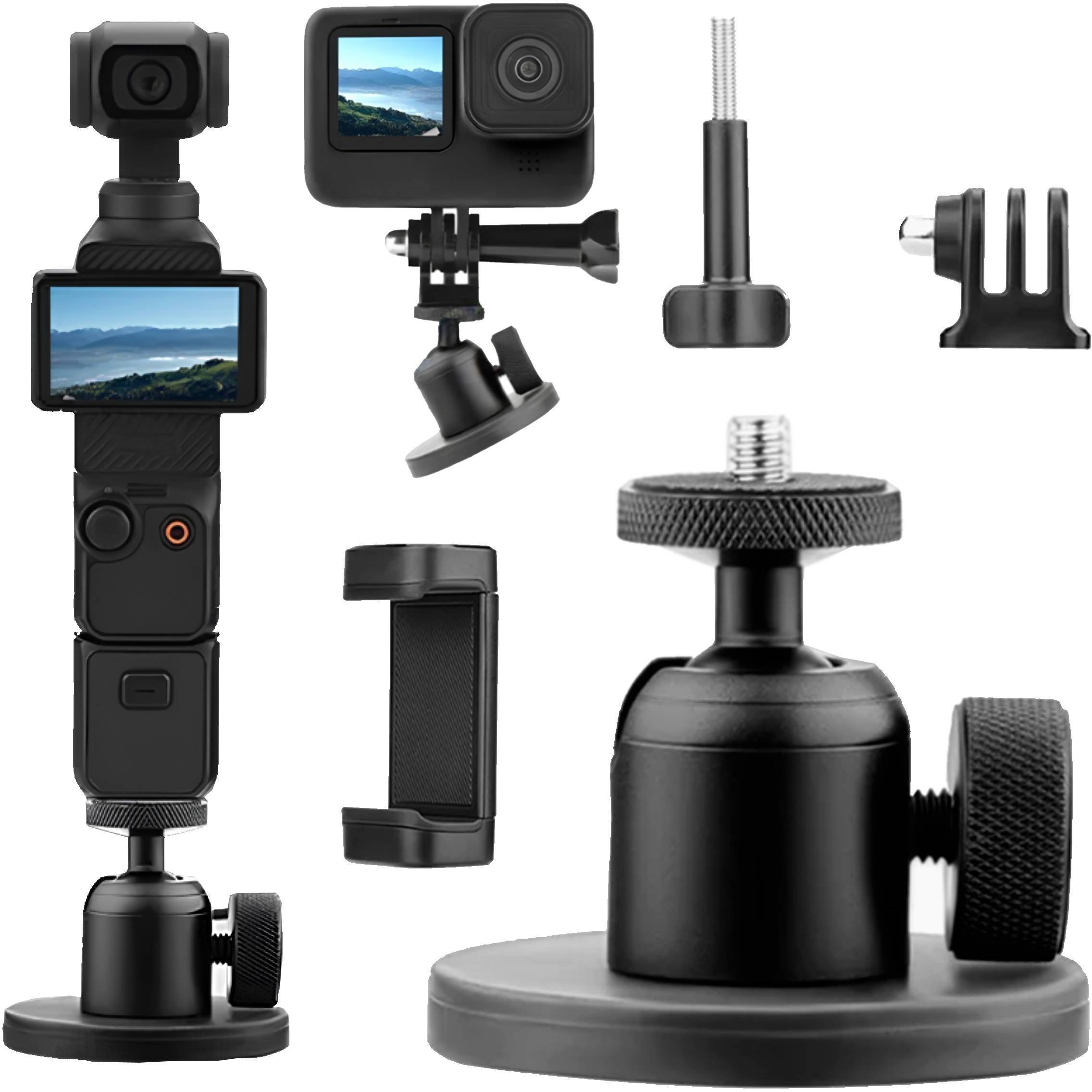 MAGNETYCZNY UCHWYT KULOWY Z GWINTEM 1/4" DO KAMER SPORTOWYCH, M.IN. INSTA360, DJI OSMO POCKET, ACTION