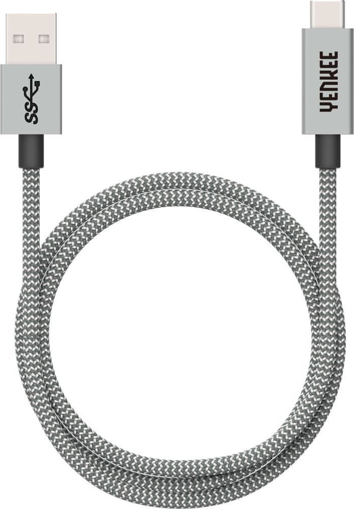 Kabel USB Yenkee USB-A - USB-C 1 m Srebrny (YCU 331GY)