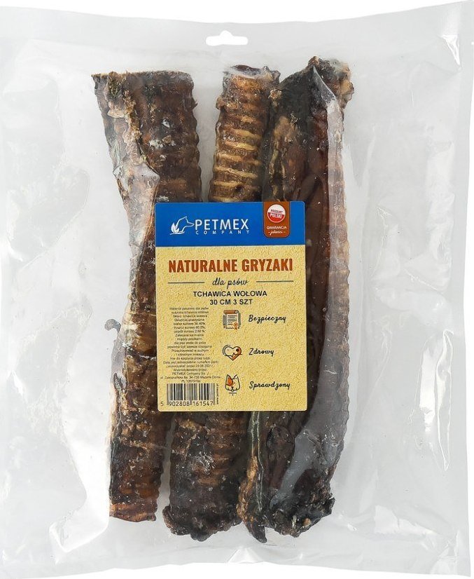 Petmex Gryzak dla psów PETMEX Tchawica wołowa 30cm 3szt