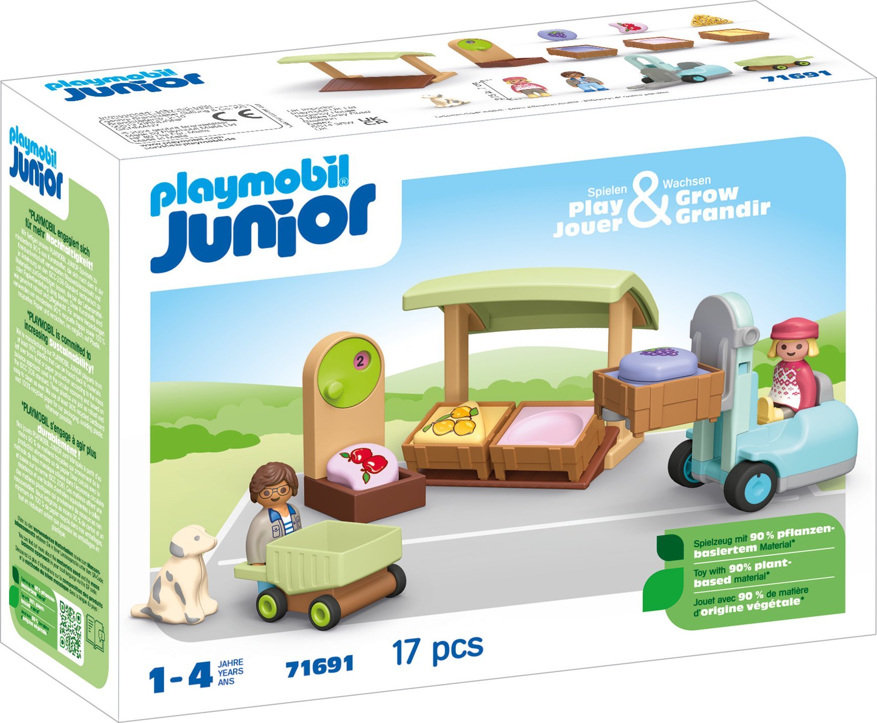Figurka Playmobil Zestaw z figurkami Junior 71691 stragan z wózkiem widłowym