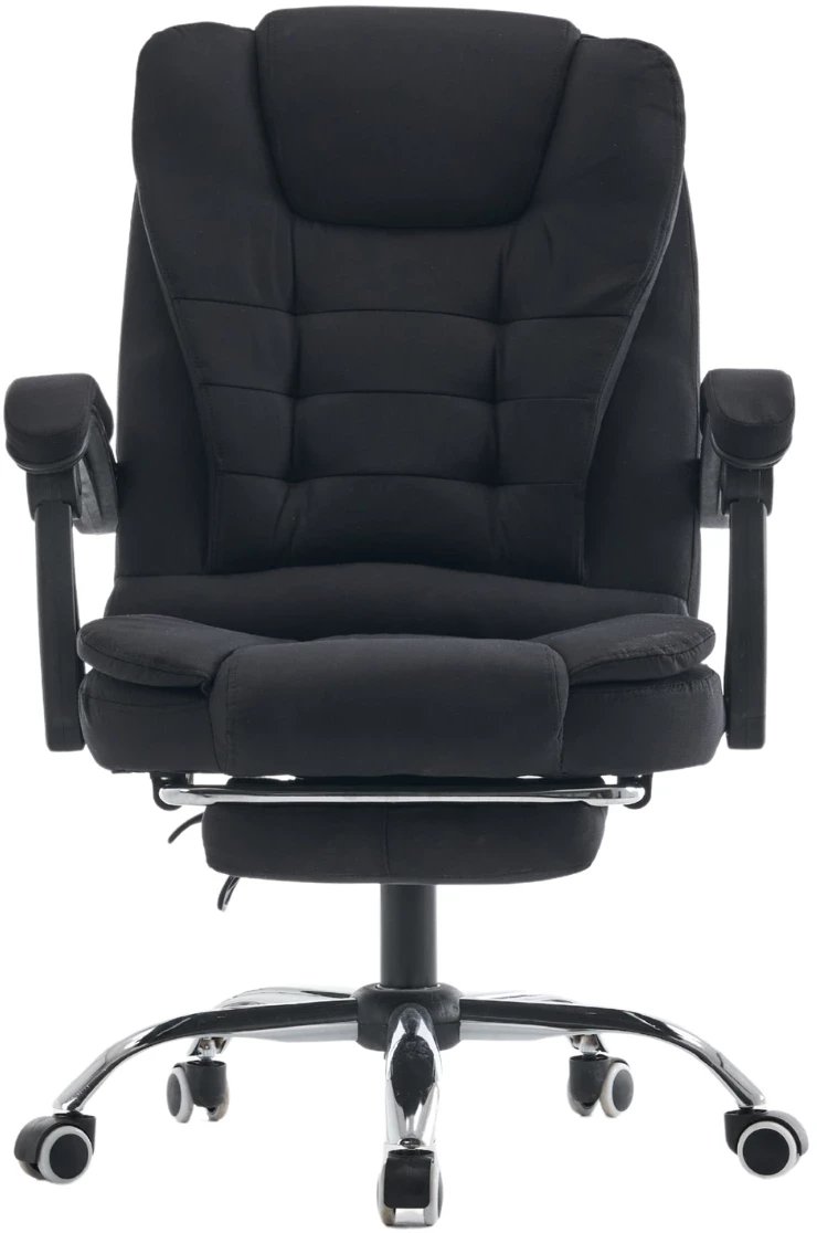 Fotel biurowy materiaowy z podnókiem czarny Comfort