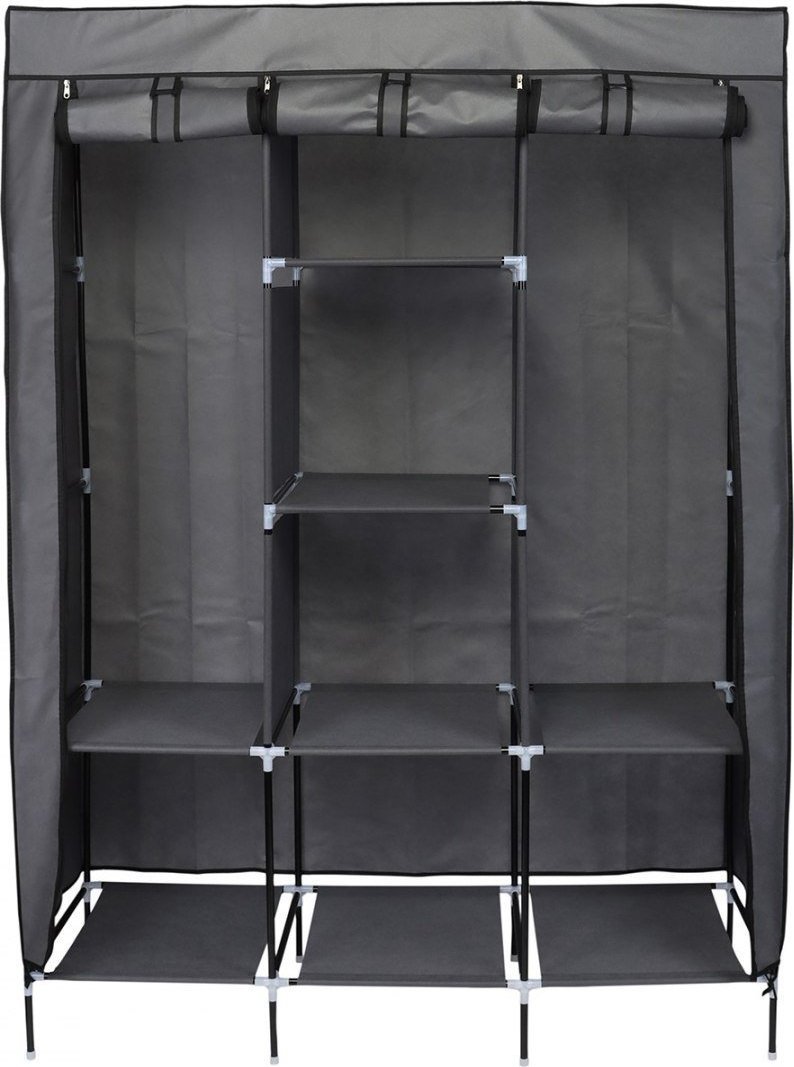 Saska Garden GARDEROBA SZAFA TEKSTYLNA 127X45X172 CM CIEMNOSZARA