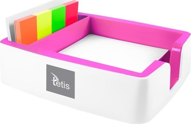 Tetis Przybornik na karteczki i wizytówki, różowy