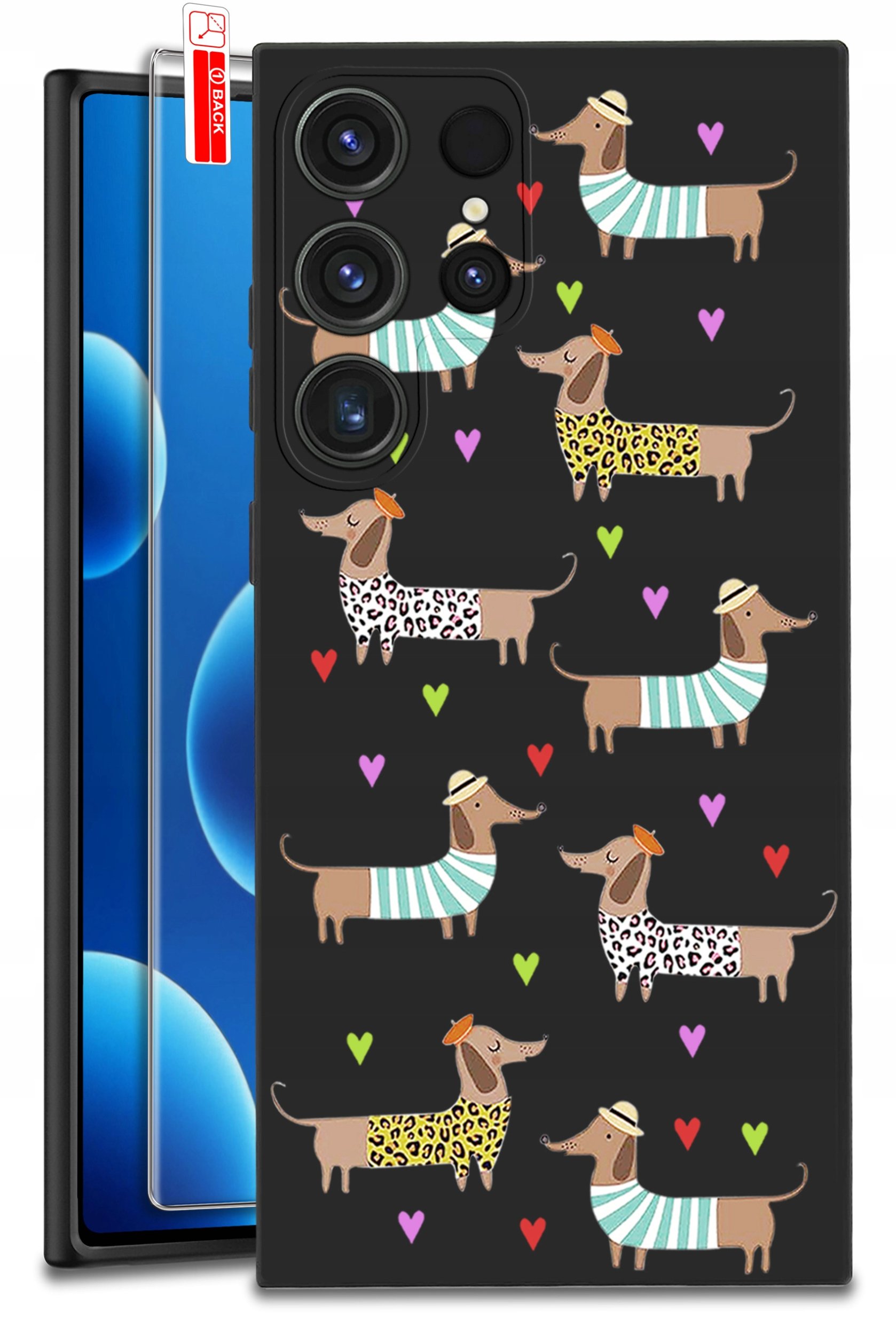 ETUI do Samsung Galaxy S24 Ultra | WZORY | SILIKONOWE MATT CASE + SZKŁO 9H