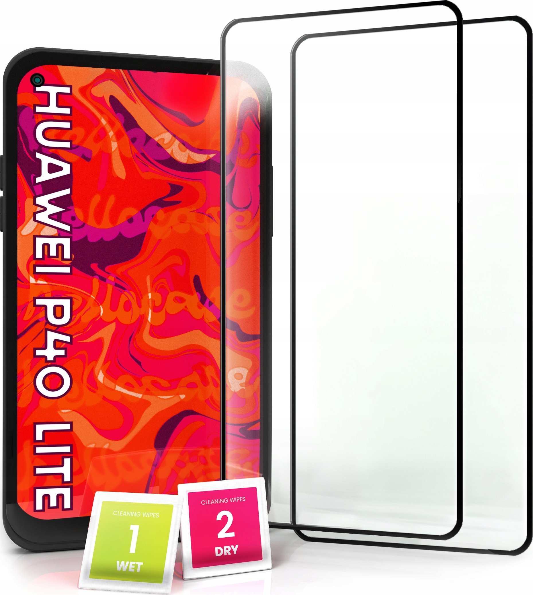 Hello Case 2-pak Szkło Hartowane do Huawei P40 LITE Ochronne Pełne Na cały ekran 5D 9H