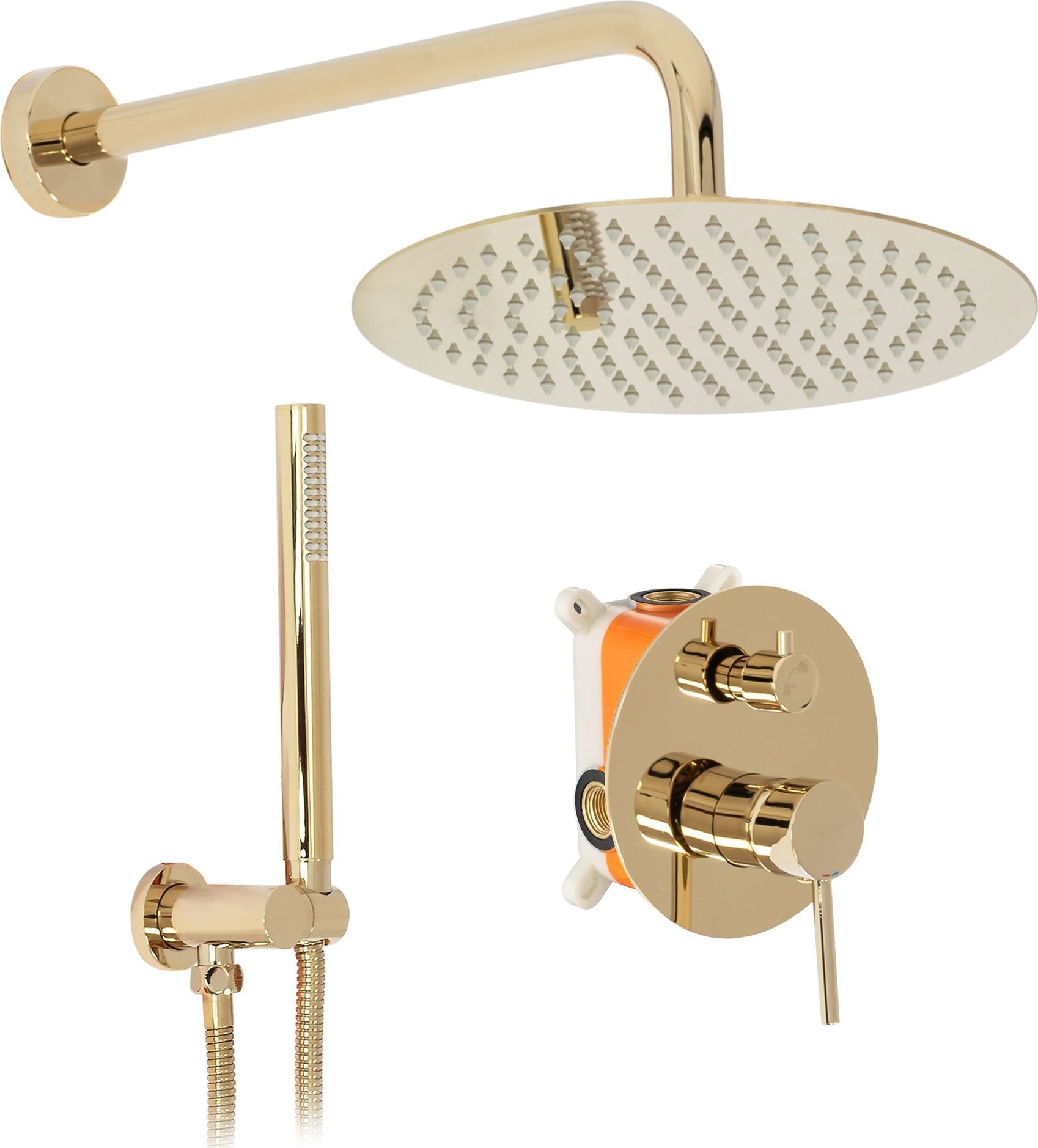 Zestaw prysznicowy Rea REA-P4110 Zestaw natryskowy podtynkowy Lungo Gold z baterią
