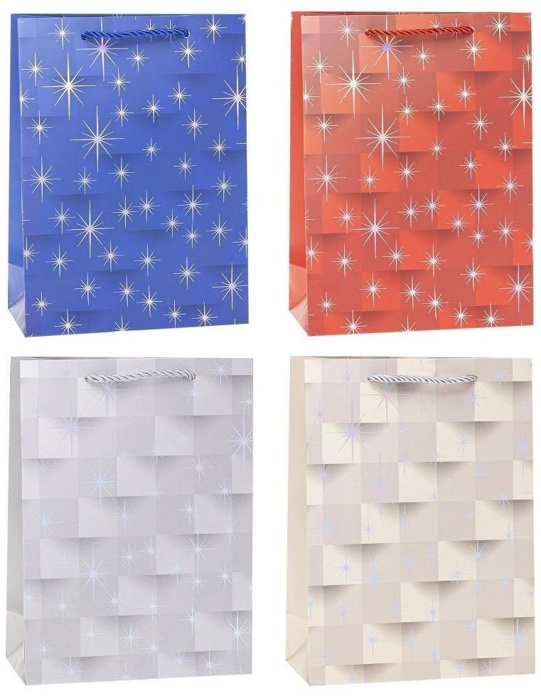 Torebka ozdobna 26x32x10cm hot-stamp mix ROZETTE