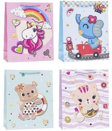 Torebka ozdobna 31x42x12cm dziecięce mix ROZETTE