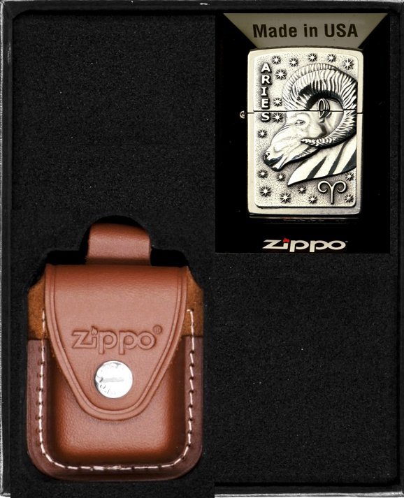 Zestaw ZIPPO Zapalniczka ZODIAC AIRES baran Prezentowy No2