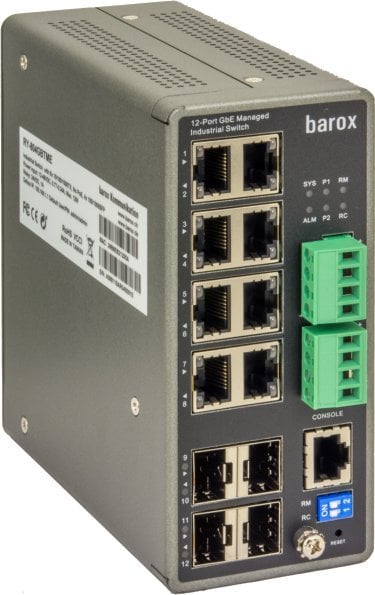 Barox RY-804GBTME łącza sieciowe Zarządzany L2/L3 Gigabit Ethernet (10/100/1000) Czarny