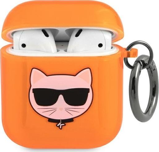 Karl Lagerfeld Etui ochronne KLA2UCHFO Choupette do AirPods 1/2 pomarańczowe