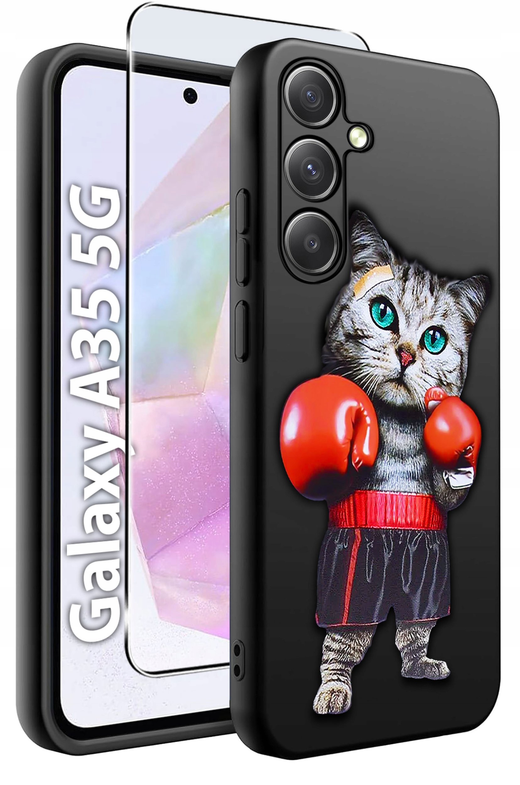 ETUI do Samsung A35 5G WZORY | SILIKONOWE MATT CASE + SZKŁO HARTOWANE 9H