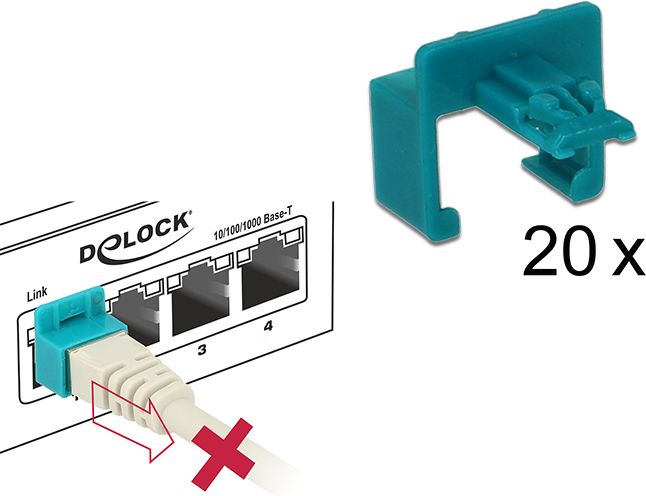 Delock Zestaw startowy Secure Clip RJ45 20 częściowy (86406)