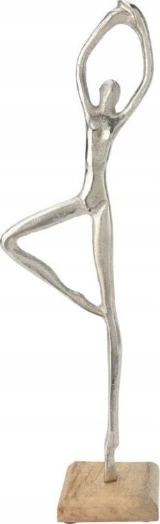 Koopman Dekoracyjna figurka joga srebrna 7,5x36,5x7,5cm