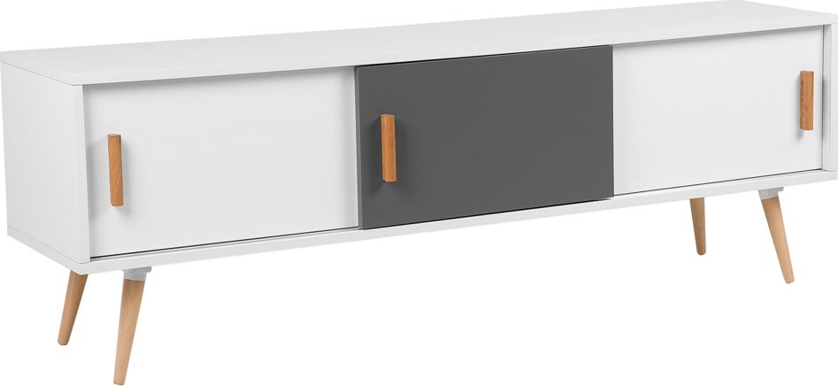 Beliani Szafka RTV biała INDIANA