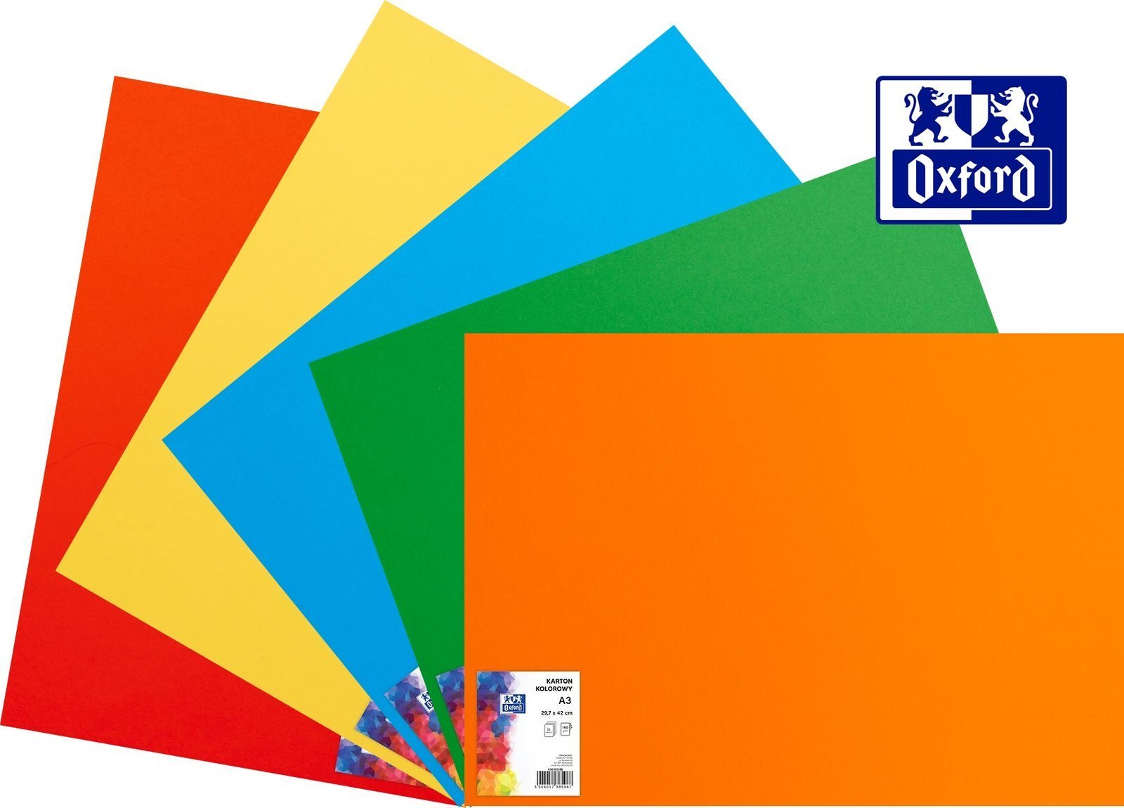 Oxford Karton Oxford A3 160g czerwony (25) -