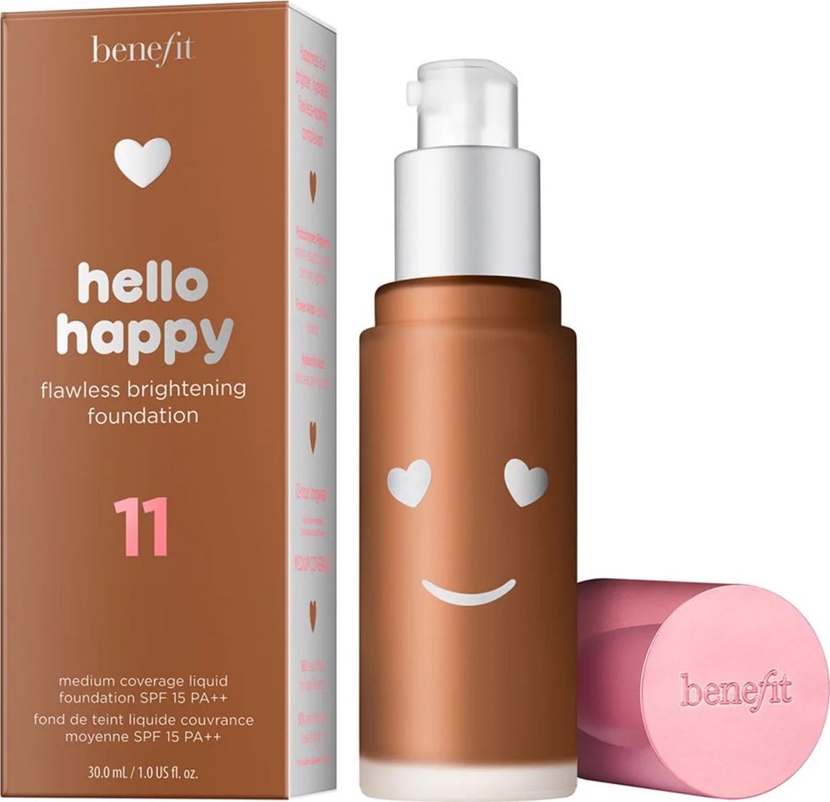 Benefit Benefit, Hello Happy, Brightening, Liquid Foundation, 11, Dark Neutral, SPF 15, 30 ml For Women