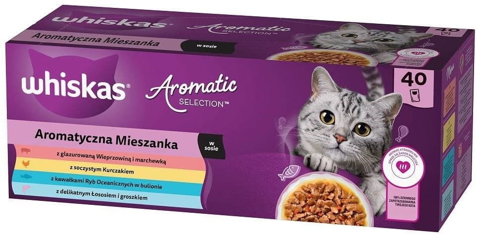 WHISKAS Saszetki aromatyczne mix smaków 40x85g