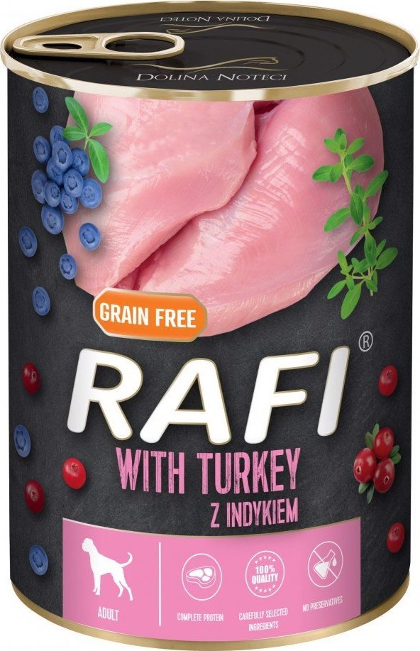 Dolina Noteci Rafi Mokra karma dla psów z indykiem w puszce 400 g