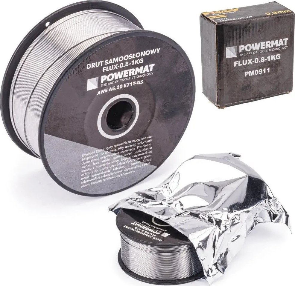 Powermat Drut spawalniczy FLUX 0,8mm 1kg FCAW