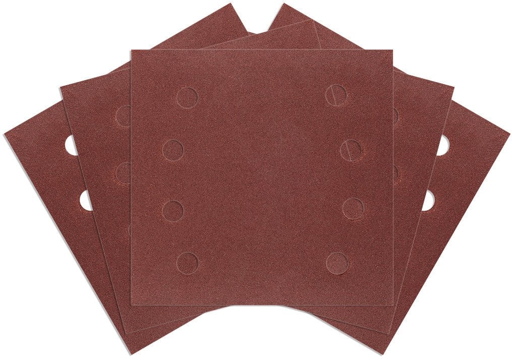 Papiery ścierne na rzep, kwadrat 113 x 113 mm, P240, 5 szt., z 8 otworami do 04-623