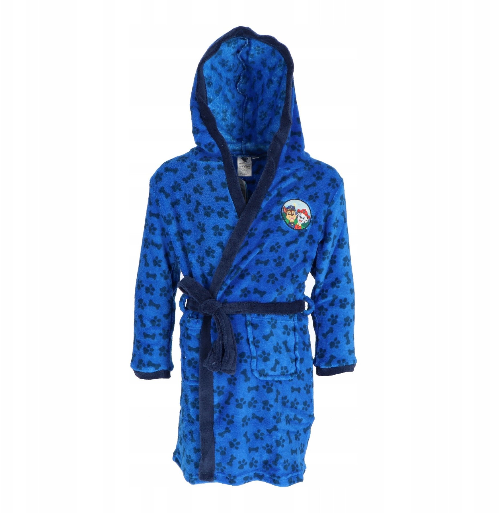 Szlafrok dziecięcy ciepły kaptur miękki PSI PATROL CHASE niebieski 110/116