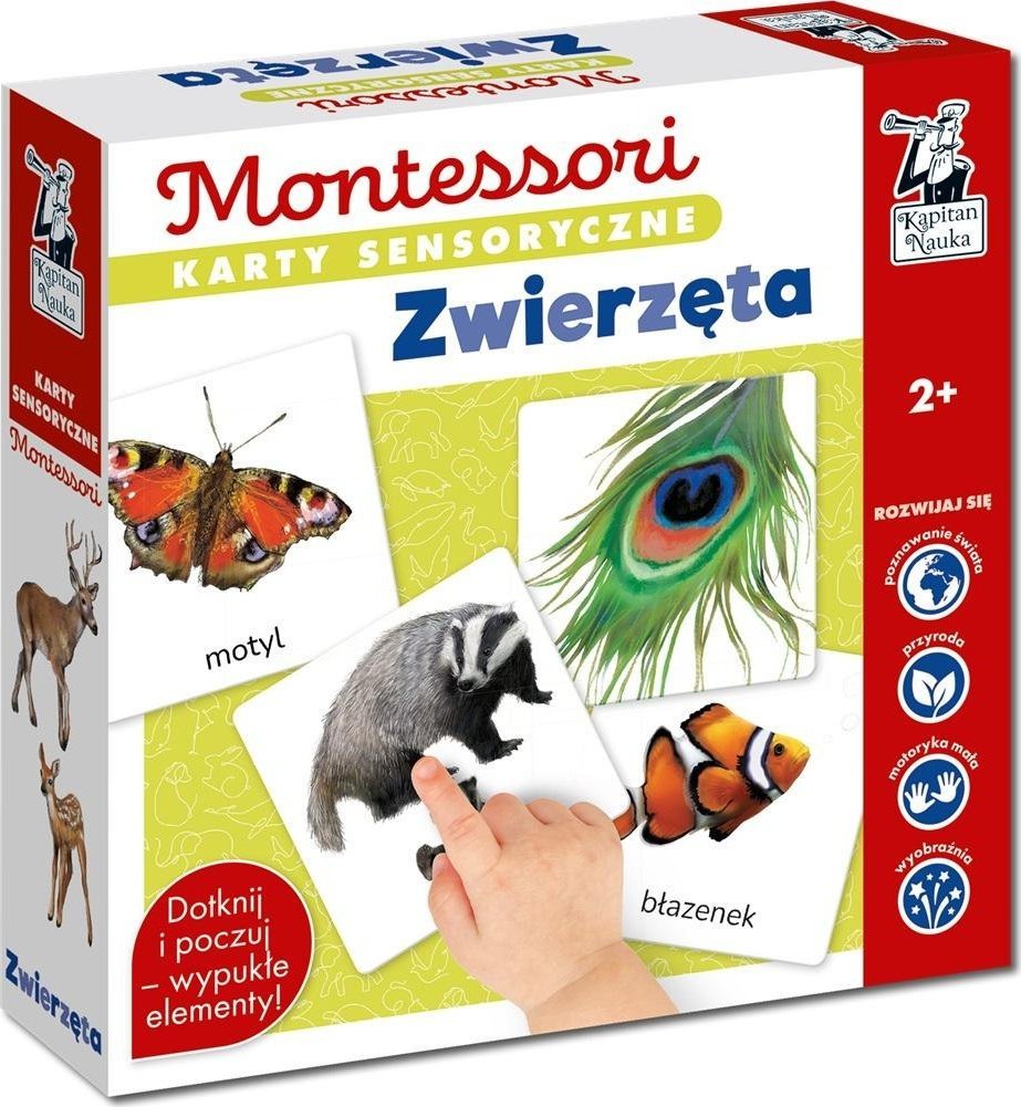 Kapitan Nauka Montessori. Karty sensoryczne. Zwierzęta 2+